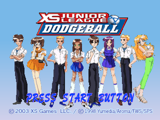 XS Junior League Dodgeball title screen for Playstation